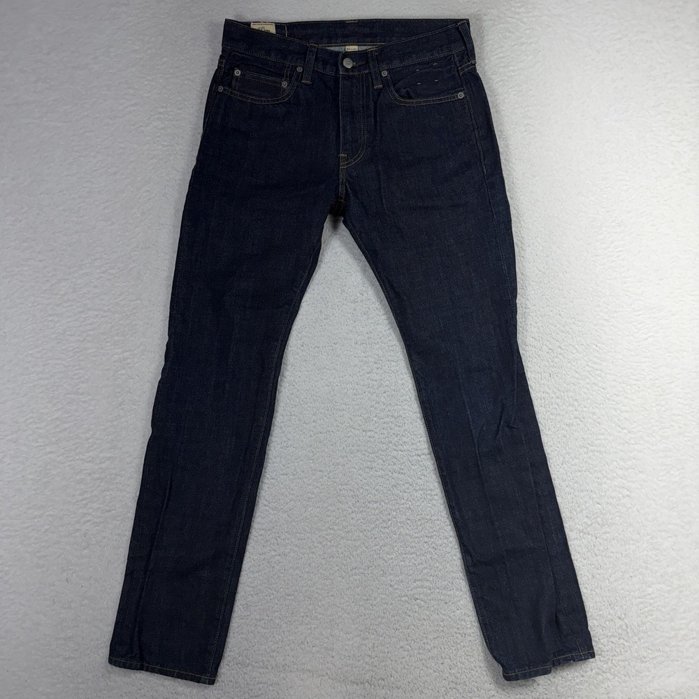 J Crew Mens Jeans 484 Kaihara Japanese Denim Dark Slim Fit 30x30 (29x28.5) Blue